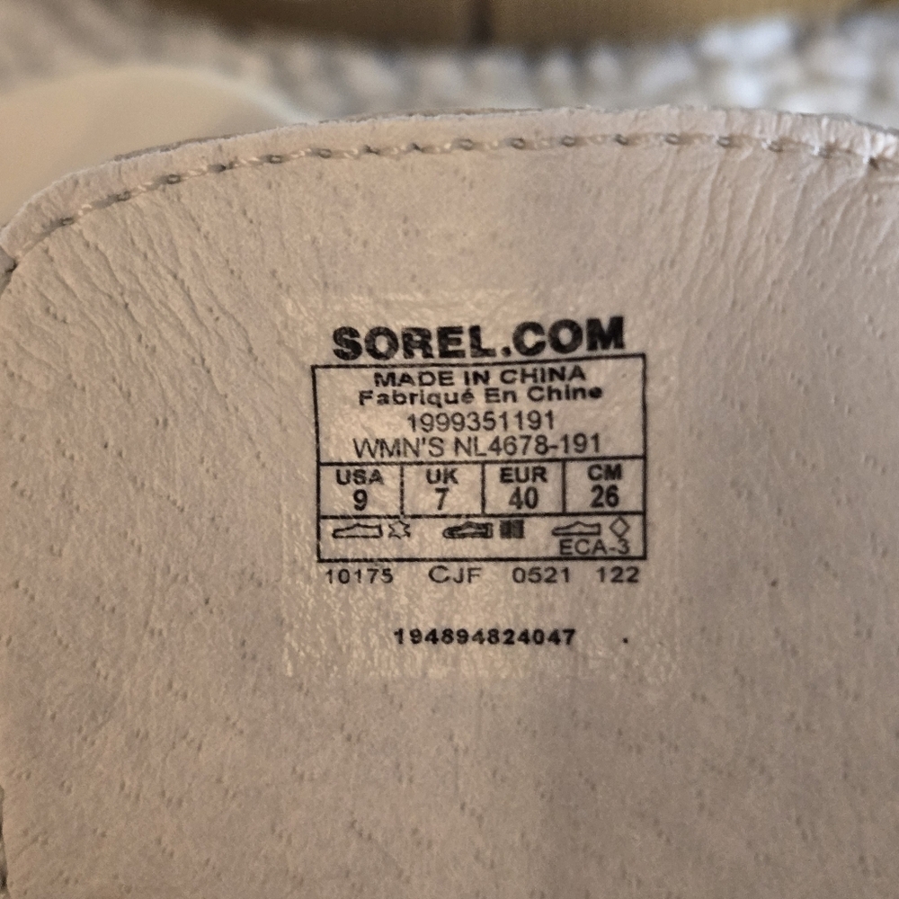 Sorel Joanie lll Lace Wedge Leather Cream Sandals Sz 9 - Picture 5 of 7